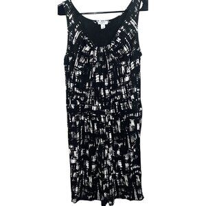 Ann Taylor Loft Womens Blk/white Sleeveless Dress 12P